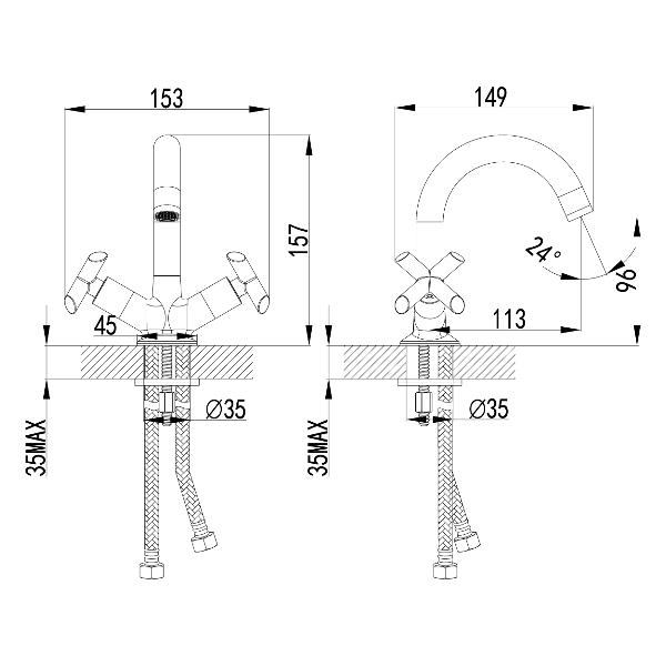 Смеситель Lemark LM7507C Practica хром (для раковины)