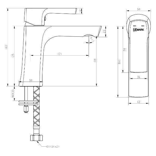 Смеситель Lemark LM7206BL Ursus PVD (для раковины)