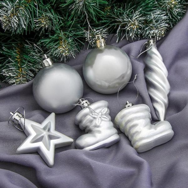 Набор елочных украшений Зимнее волшебство Глянец с сапожками 2122998