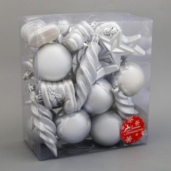 Набор елочных украшений Зимнее волшебство Глянец с сапожками 2122998