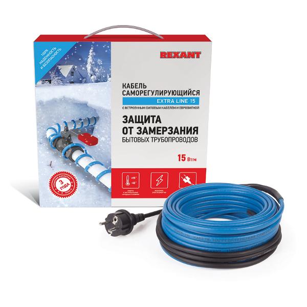 Кабель греющий Rexant 15м 225 Вт (51-0621)