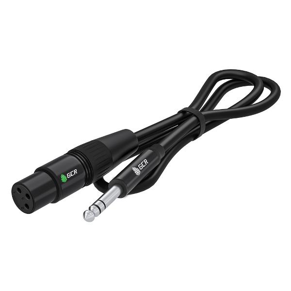 Кабель GCR GCR-53357, 1.5m, jack 6,35mm / XLR, M/F, AL case
