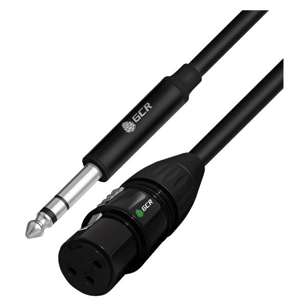 Кабель GCR GCR-53442, 15.0m, jack 6,35mm / XLR, M/F, AL case