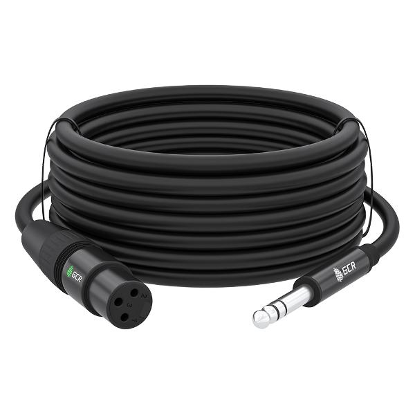 Кабель GCR GCR-53442, 15.0m, jack 6,35mm / XLR, M/F, AL case