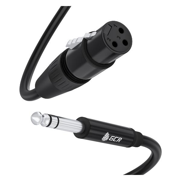 Кабель GCR GCR-53439, 5.0m, jack 6,35mm / XLR, M/F, AL case