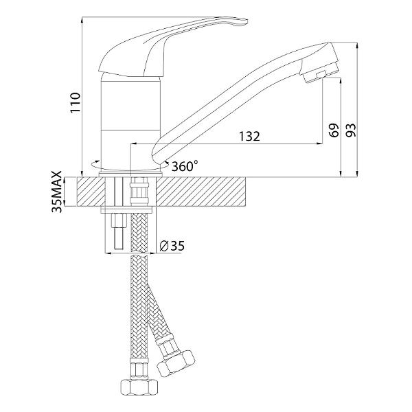 Смеситель Rossinka A35-22