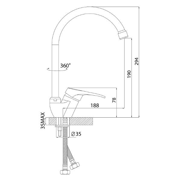 Смеситель Rossinka A35-23