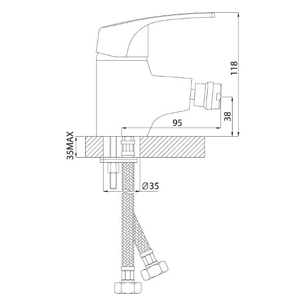 Смеситель Rossinka D40-51 (для биде)