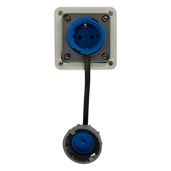 Силовой разъем Rexant 2Р+РЕ 16А IP68 (111-125)