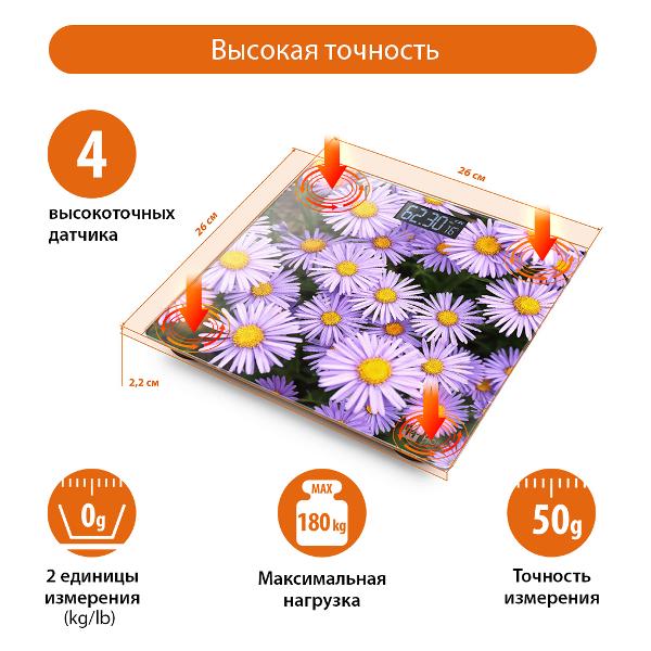 Весы напольные Home Element HE-SC904 Альпийская астра