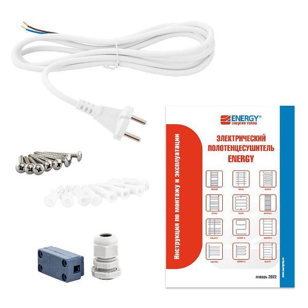 Полотенцесушитель электрический ENERGY Group U chrome G2K RAL 9005 черный матовый