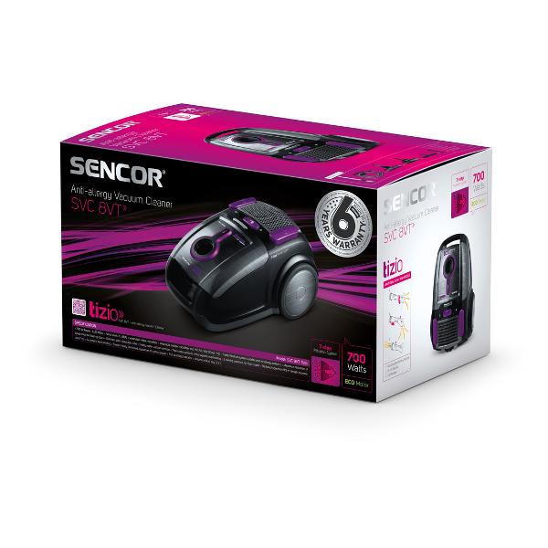 Пылесос с пылесборником Sencor SVC 8VT-EUE2