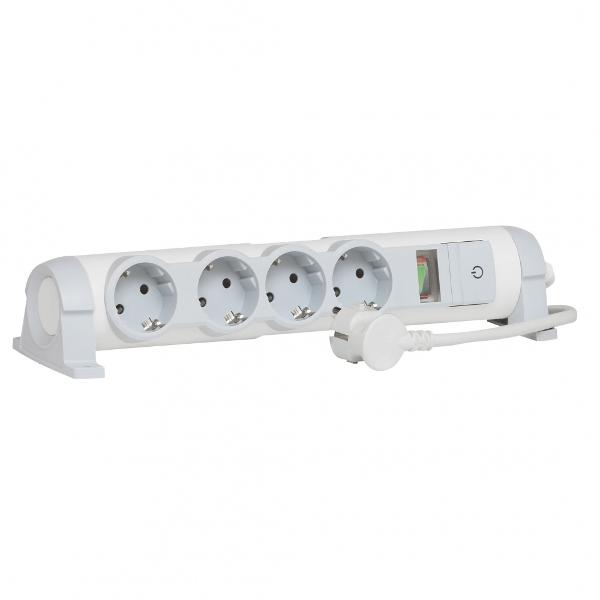 Сетевой фильтр Legrand Safe control 4X2К+З 1,5 м бело-серый (694641) фото