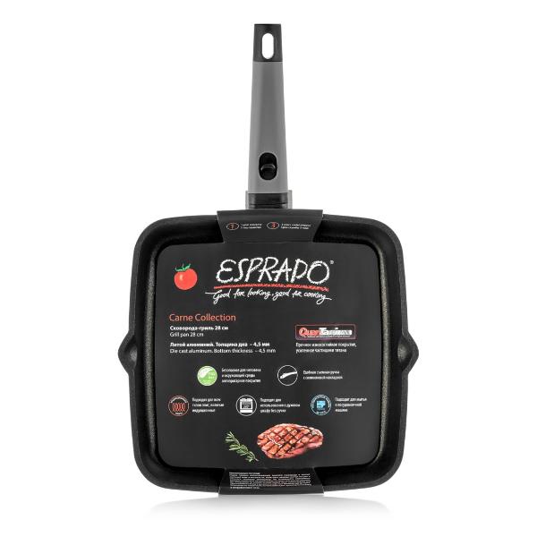 Сковорода гриль Esprado Carne CART28BE106