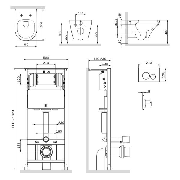 Система инсталляций и смыва Am.Pm IS49001.501700