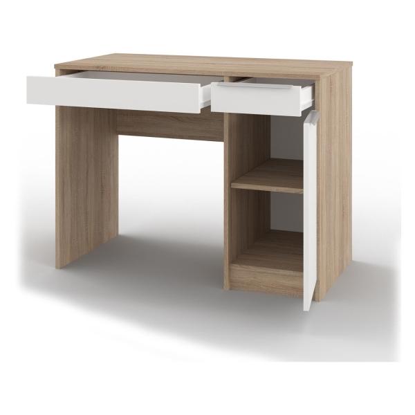 Стол компьютерный Мебель-Комплекс Нордик исп. 2/МК/дуб сонома-белая аляска