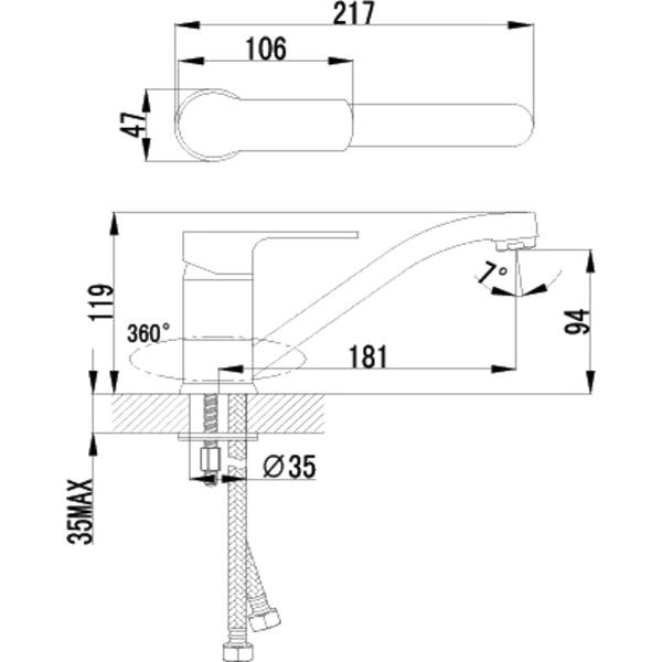 Смеситель Lemark для кухни с поворотным изливом