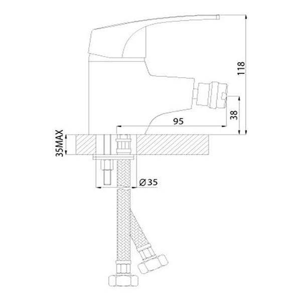 Смеситель Rossinka D40-51 (для биде)