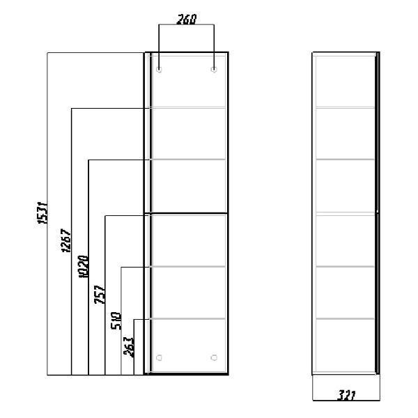 Шкаф Домино 40 Graffo без ящ. лев/прав