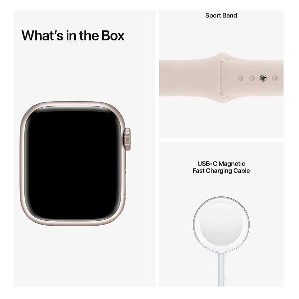 Смарт-часы Apple Watch Series 7 GPS 45mm Starlight (MKN63)