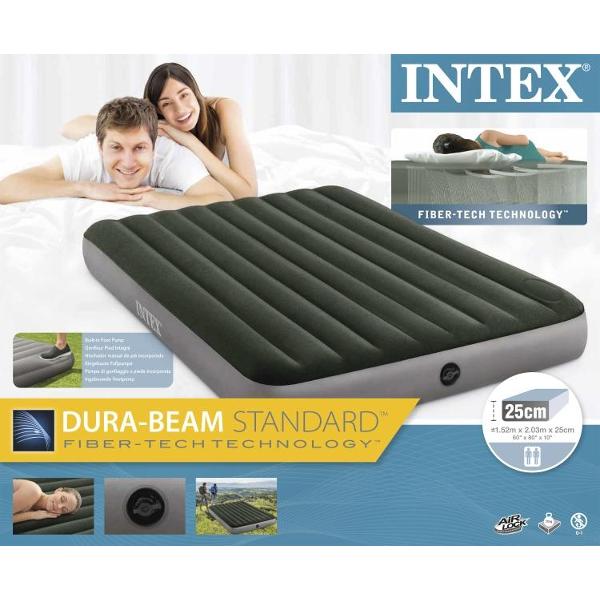 Кровать надувная со встроенным насосом Intex 64763