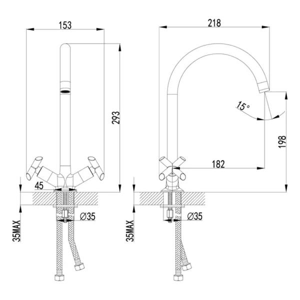 Смеситель Lemark с поворотным изливом LM7504C