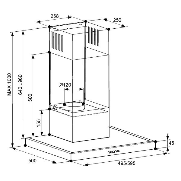 Вытяжка Kuche KAB 610 BL