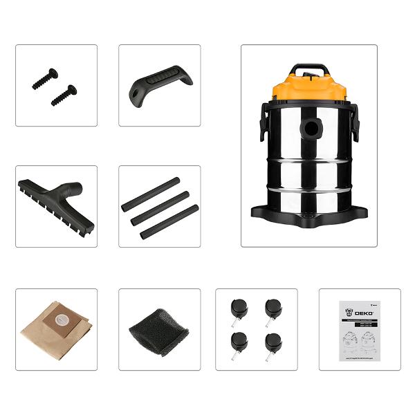Пылесос строительный DEKO DKVC-1400-15S