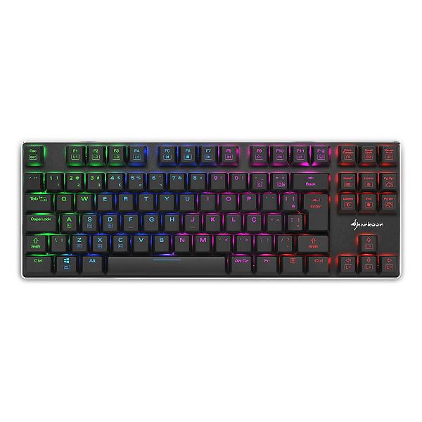 Игровая клавиатура Sharkoon PureWriter TKL RGB slim синий