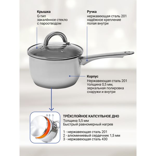 Сотейник Gastrorag PE16-9.5