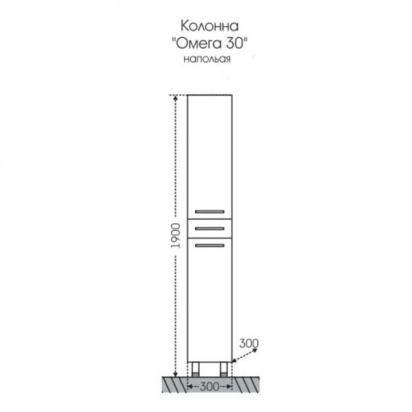Шкаф для ванной комнаты СаНта Омега 30 напольный
