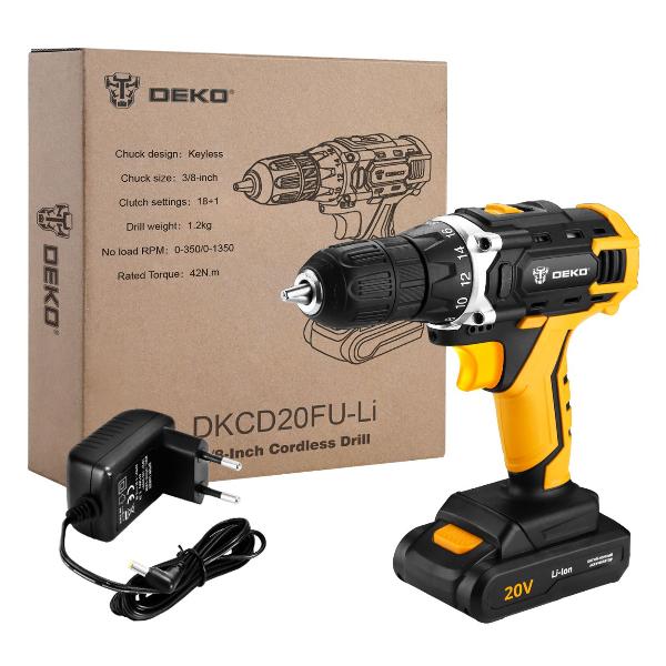 Шуруповерт аккумуляторный DEKO DKCD20FU-Li