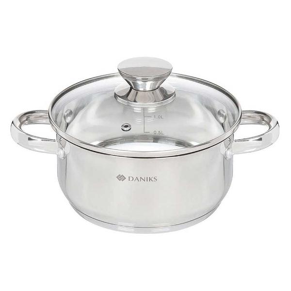 Кастрюля Daniks Оптима QS-S-18/GS-01201-18CA