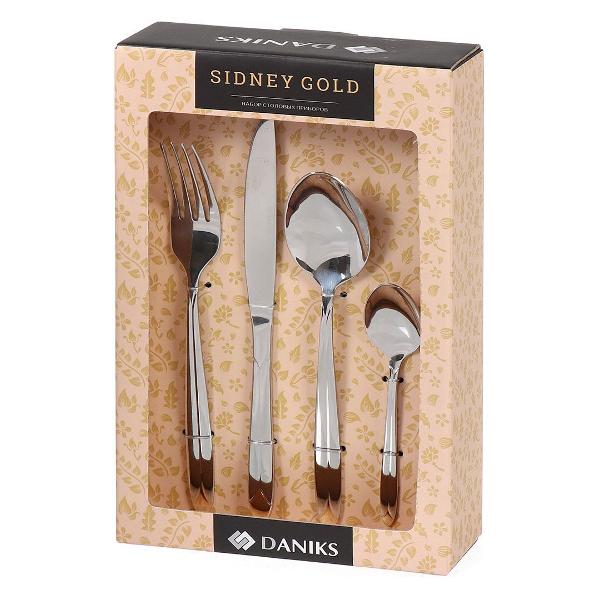 Набор столовых приборов Daniks 24 пр Sydney Gold 363598