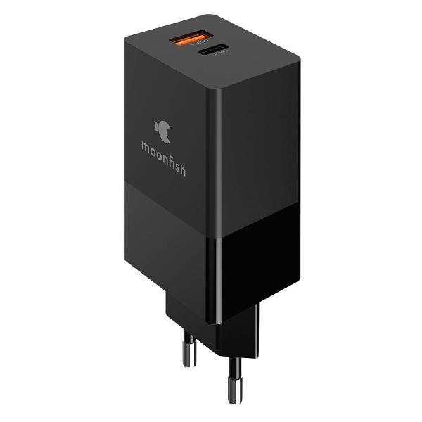 Сетевое зарядное устройство Moonfish MF-WCHGAN-652 (GaN, 65 Ватт, черный)