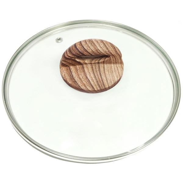 Крышка стеклянная Panairo 28 см K-D28-WOOD