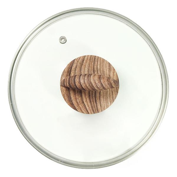 Крышка стеклянная Panairo 28 см K-D28-WOOD