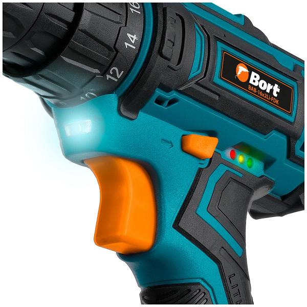 Шуруповерт аккумуляторный Bort BAB-16X2LI-FDK