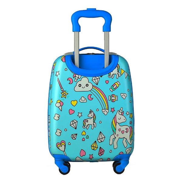 Чемодан Magio Милые единороги бирюзовый
