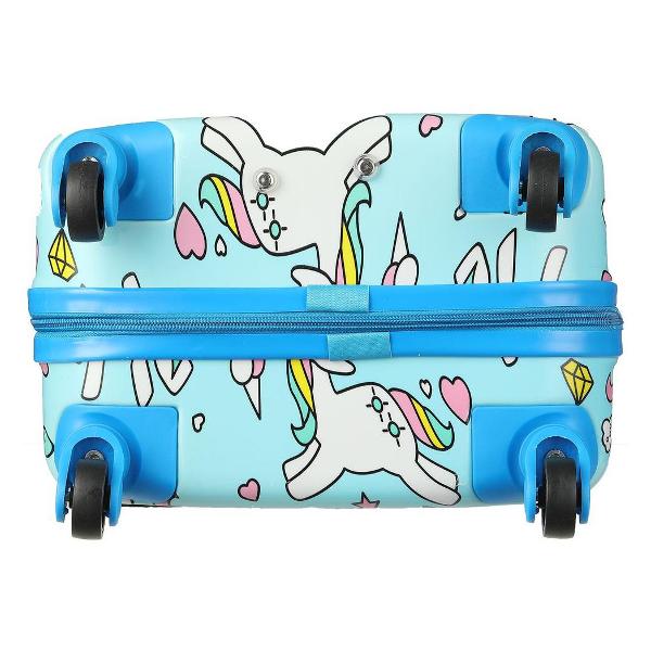 Чемодан Magio Милые единороги бирюзовый