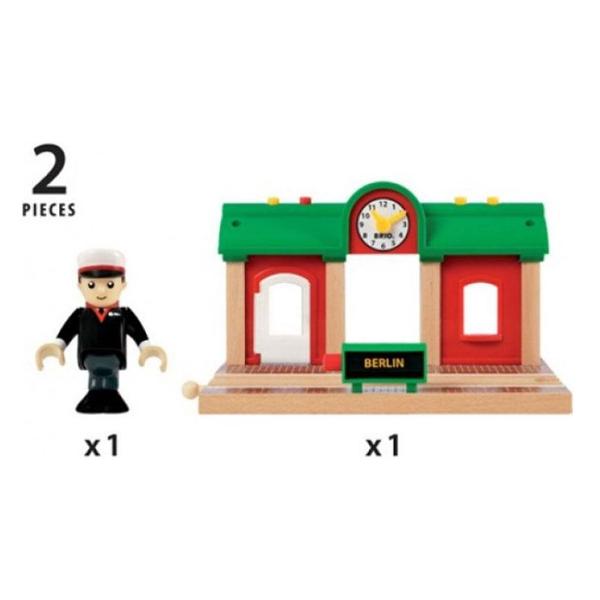 Конструктор детский Brio Звукозапис.ж/д станция на бат.с час.,33578