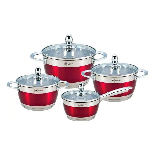 Набор кастрюль RAINSTAHL красный 1818-08RS/CW