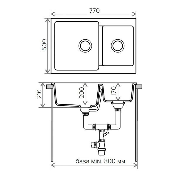 Раковина встраиваемая Krona VORTEIL 2B LR