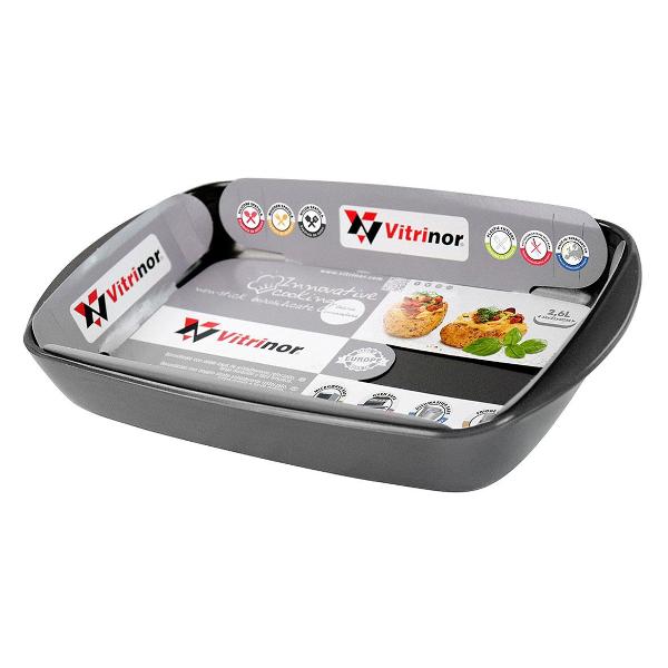 Форма для выпекания (стекло) Vitrinor прямоугольная серая 31/21/5 1400005