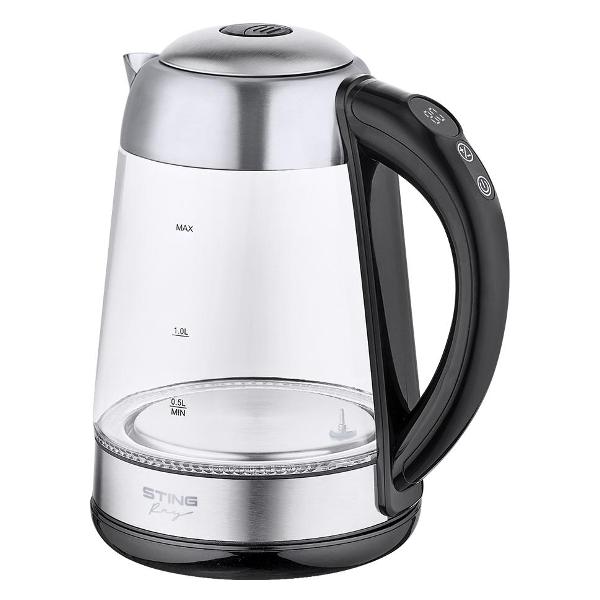 Электрочайник Stingray ST-KT3001A серебристый/черный