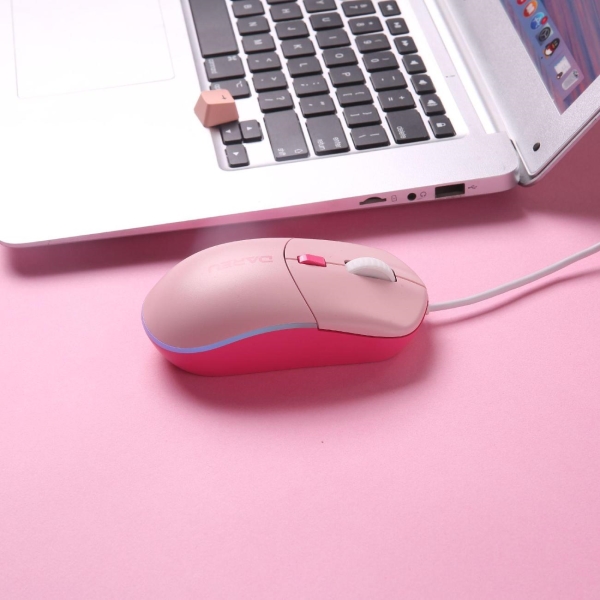 Мышь проводная Dareu LM121 розовый