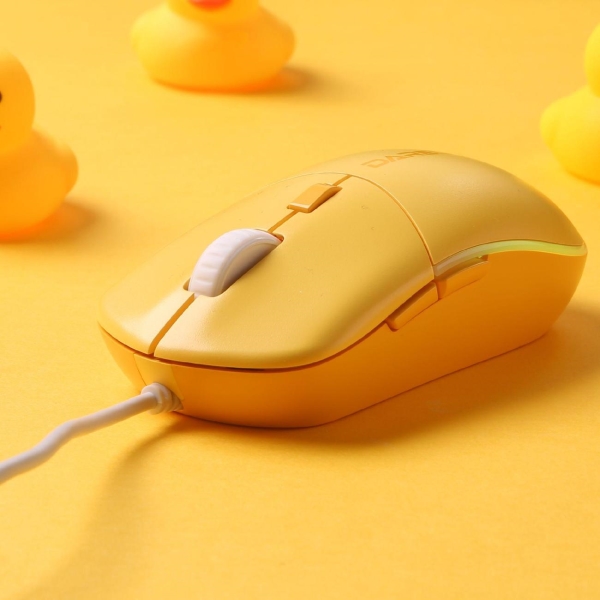 Мышь проводная Dareu LM121 желтый