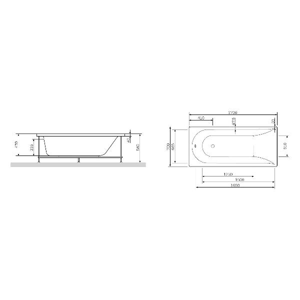 Ванна акриловая Am.Pm W72A-170-070W-R2