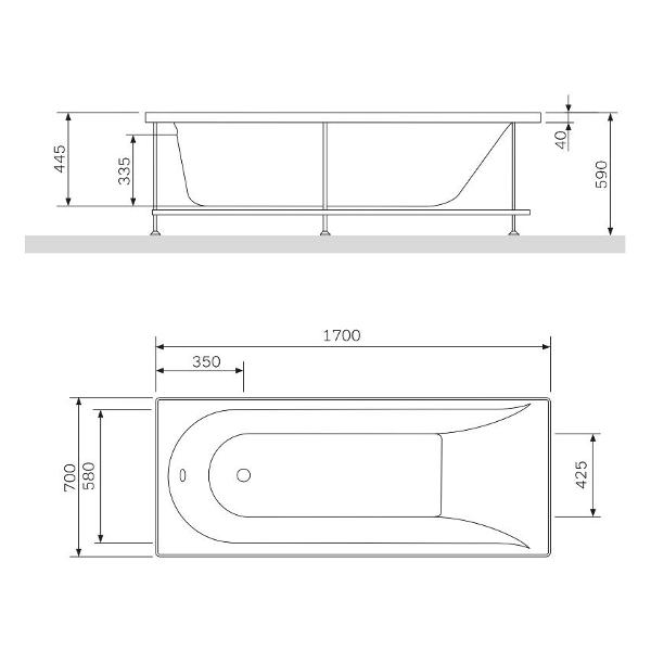 Ванна акриловая Am.Pm W72A-170-070W-A2