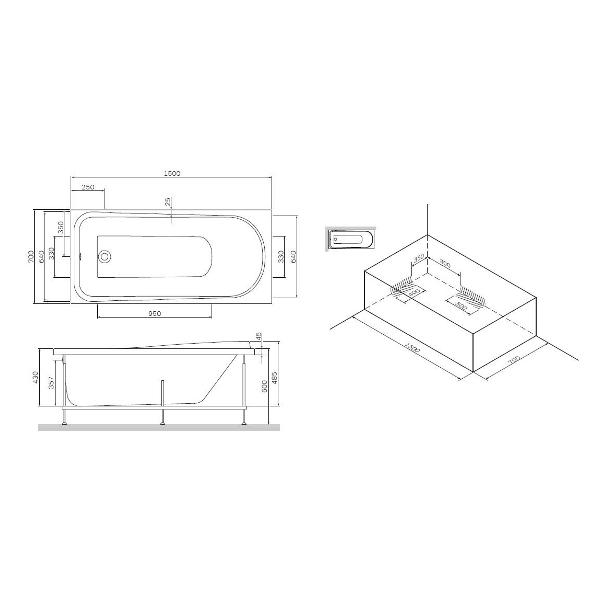 Ванна акриловая Am.Pm W80A-150-070W-R